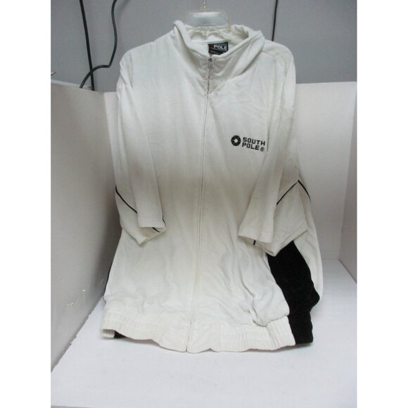South Pole Men's Vintage Baggey Zippered Sweatshirt White Velvet Size XL NWD!!! - Picture 1 of 5